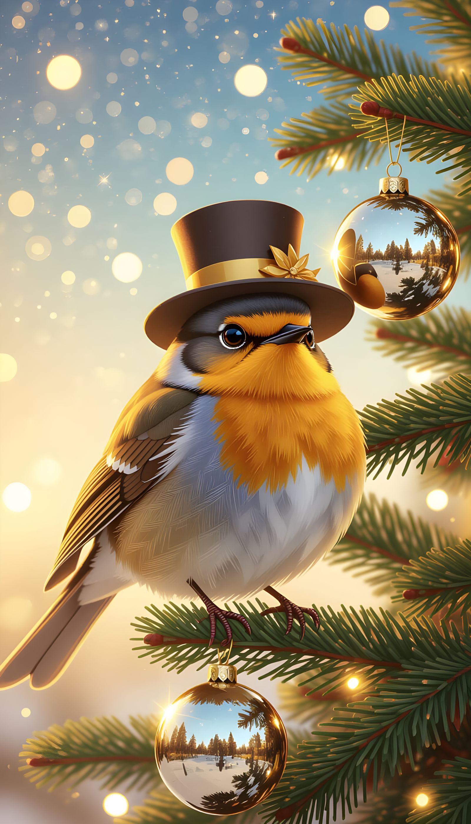 Anime Robin Portrait on Christmas Tree