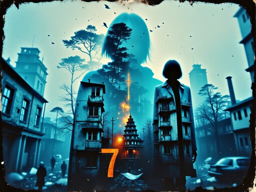 Alien World Map Scan Over City Silhouette