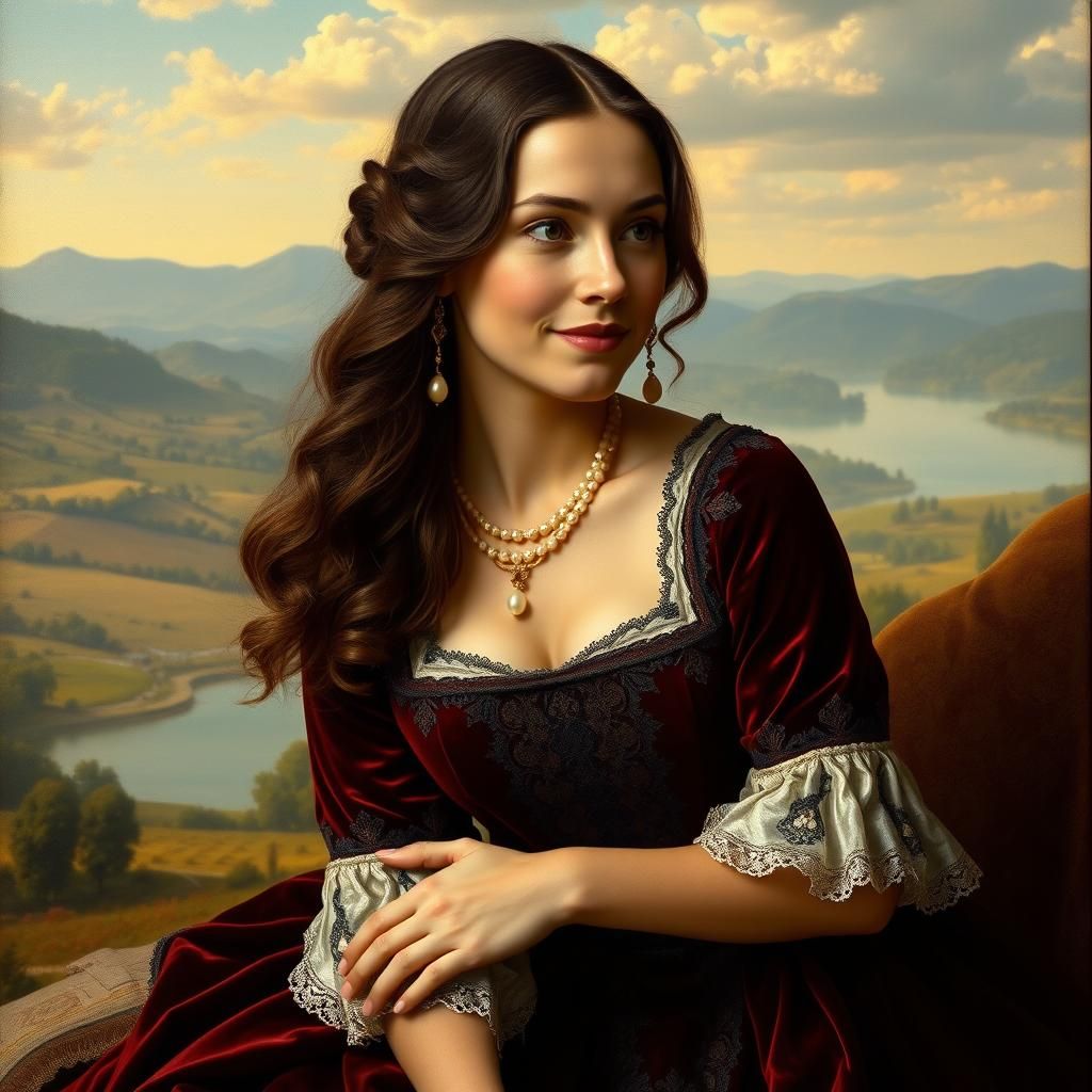 Renaissance Woman with Enigmatic Smile, Classic Portrait