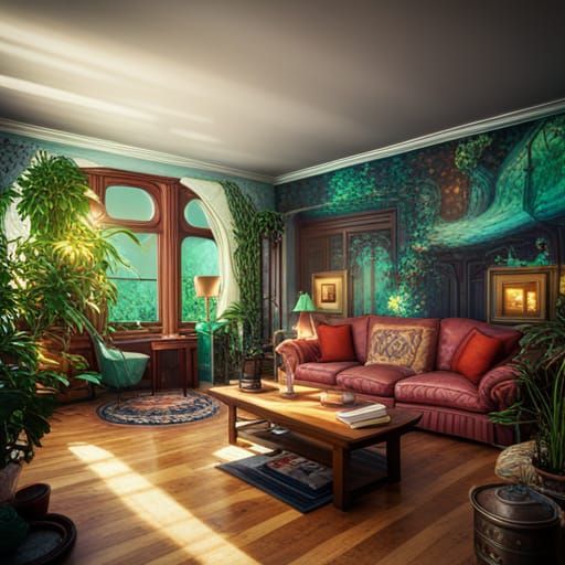 Cozy Lofi Room in Detailed Matte Painting