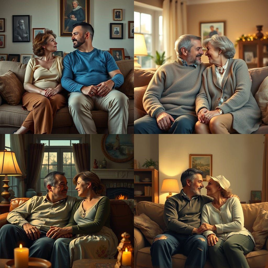 Couple in Love Gaze into Each Other's Eyes