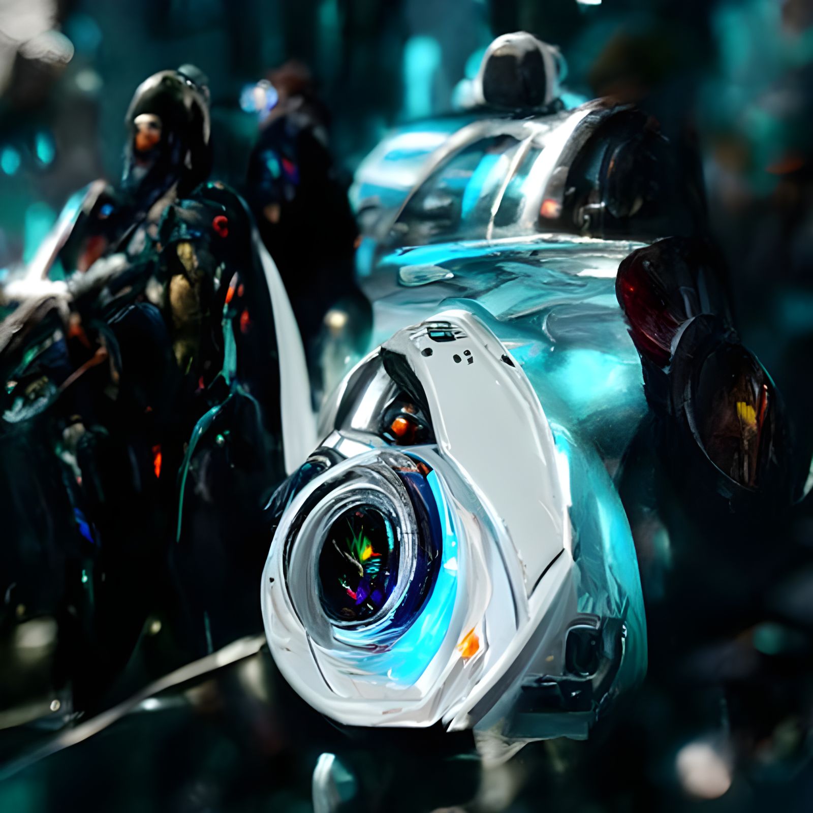 Sharp Focus Concept Art of Sci-Fi Police Bots