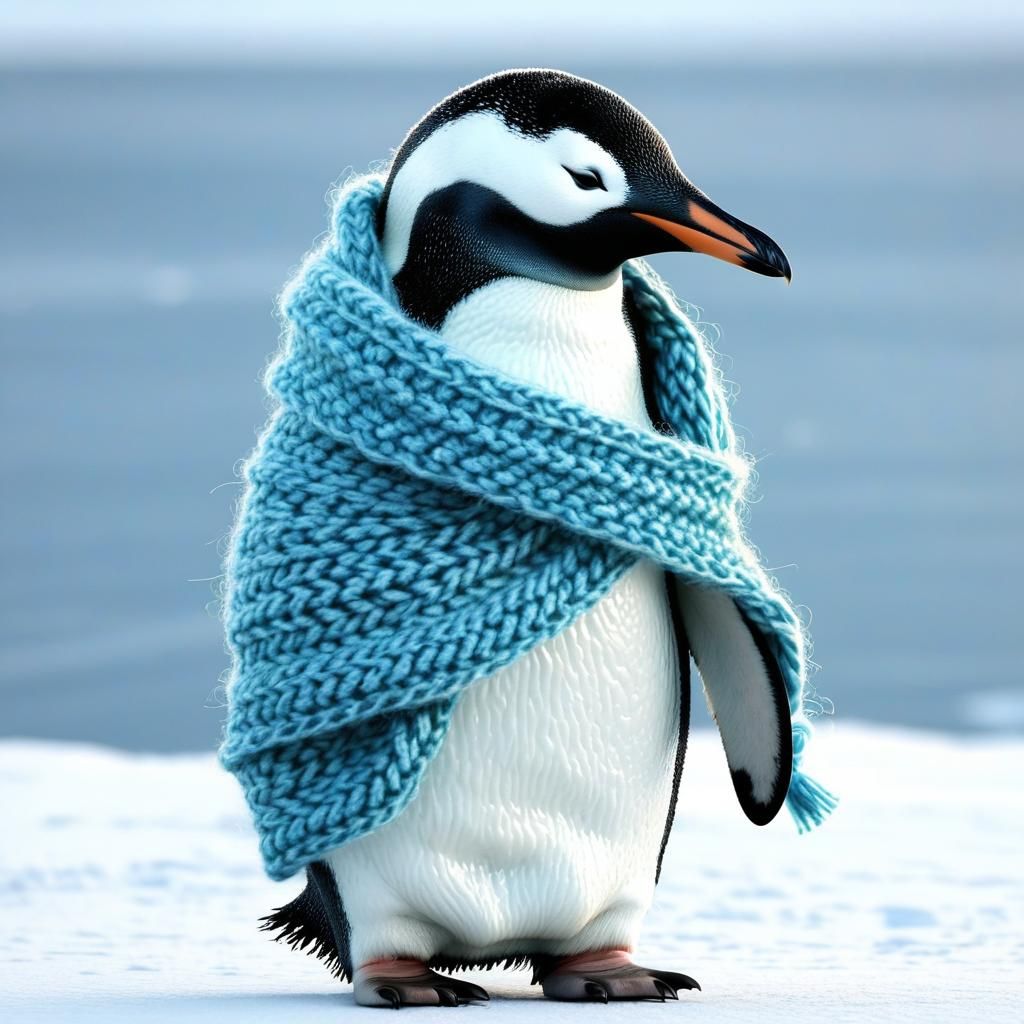 Penguin Cozy in Arctic Cold