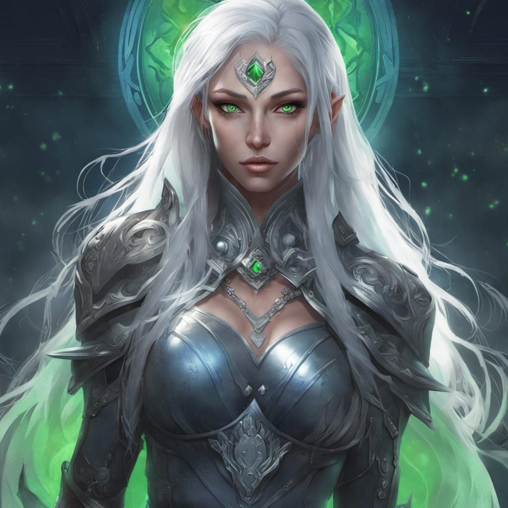 Blue Moon Elf Portrait with Divine Power