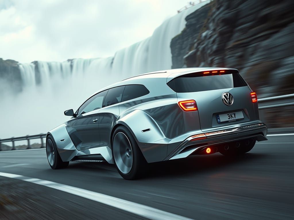Futuristic Volkswagen Zagato Concept Speeds Along Niagara Fa...