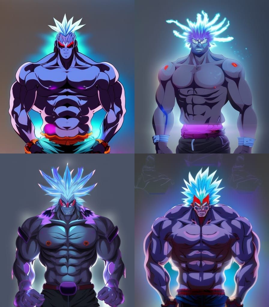 Cyberpunk Oni Warrior with Glowing Aura