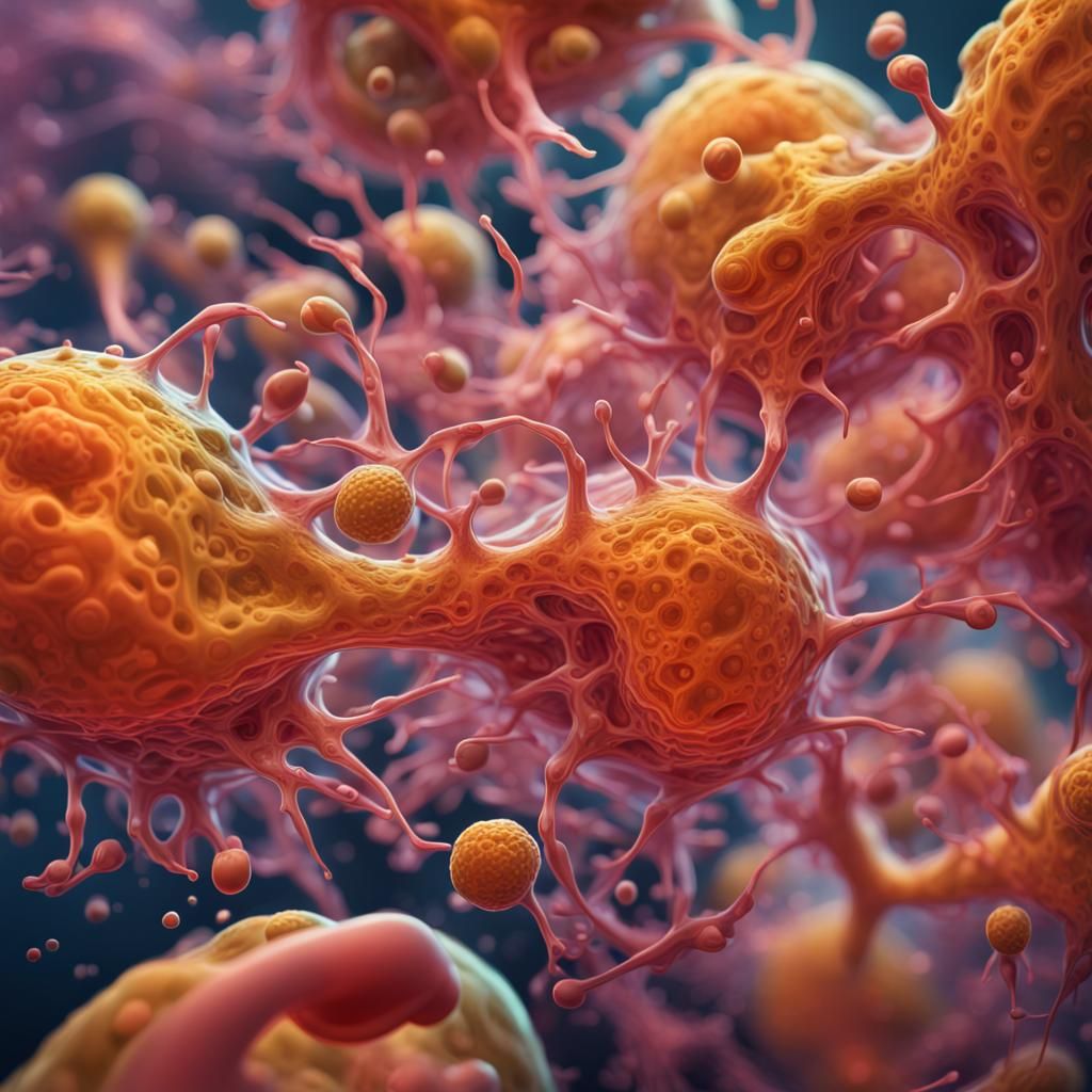 Amoeba Reproduction in Microscopic Environment: Hyperrealist...