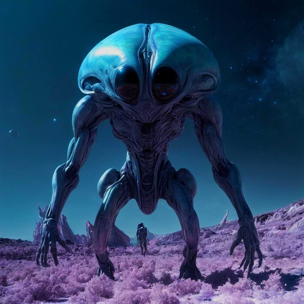 Nebula Alien in Epic Futurism Style