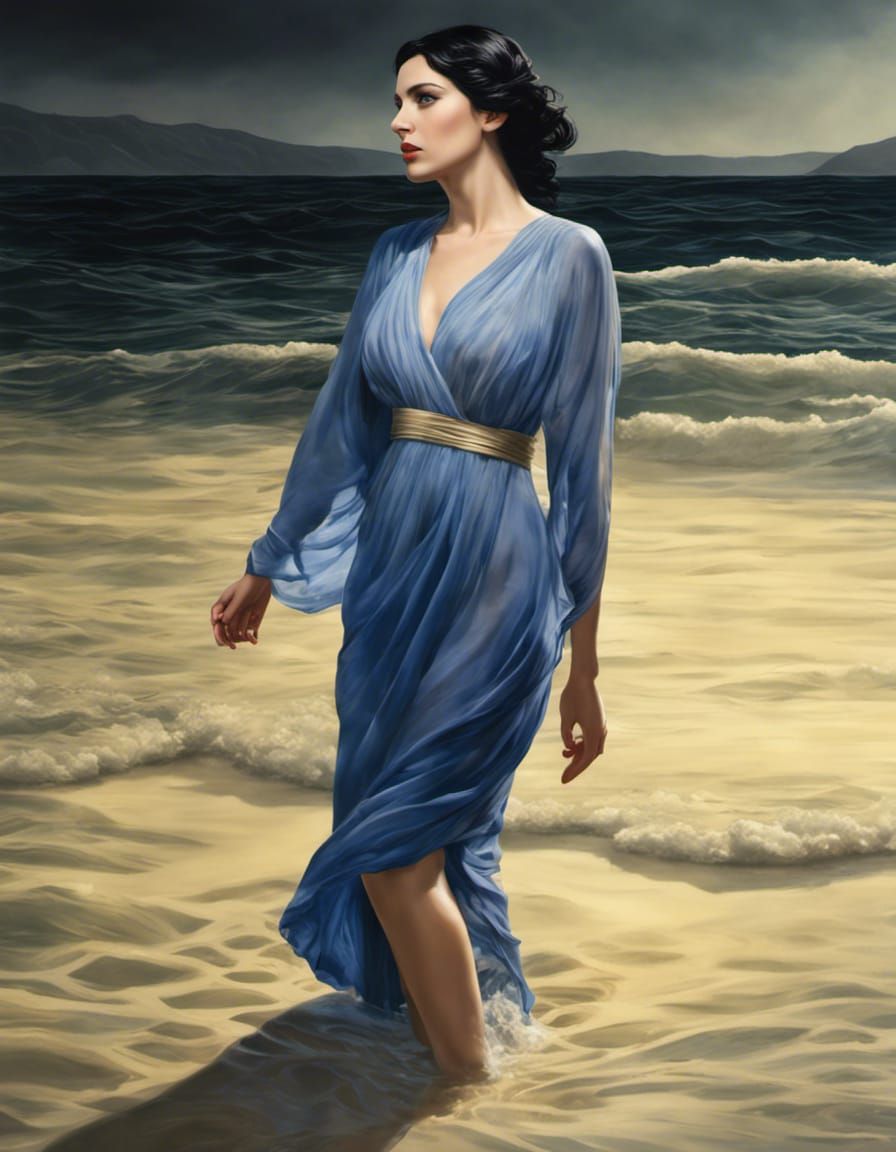 a beautiful greek woman wearing a sheer chiton (2)