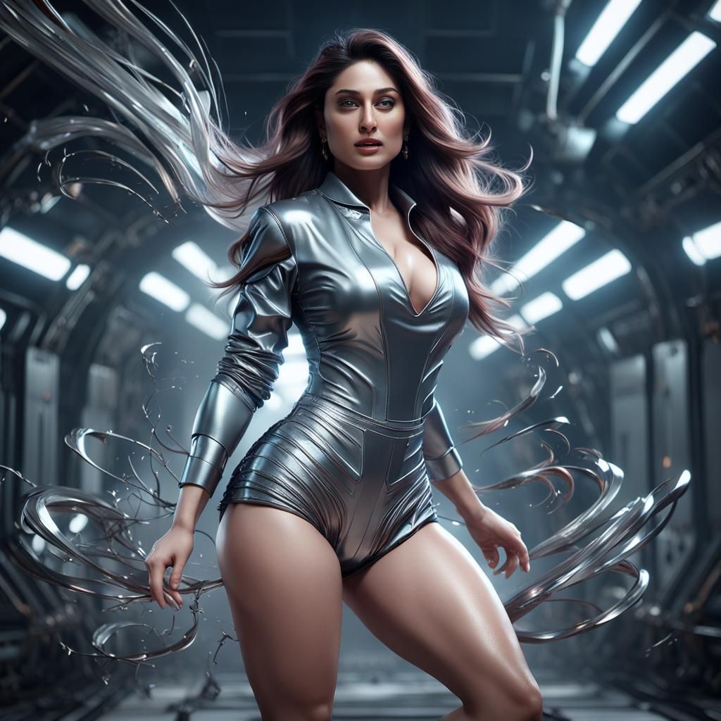 Curvy Fantasy Figure in Futuristic Cinematic Style