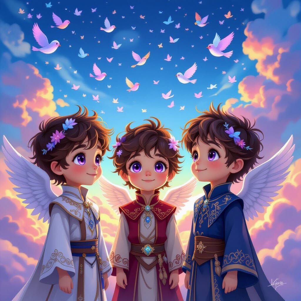 Angelic Brothers in Magical Spirit Realm