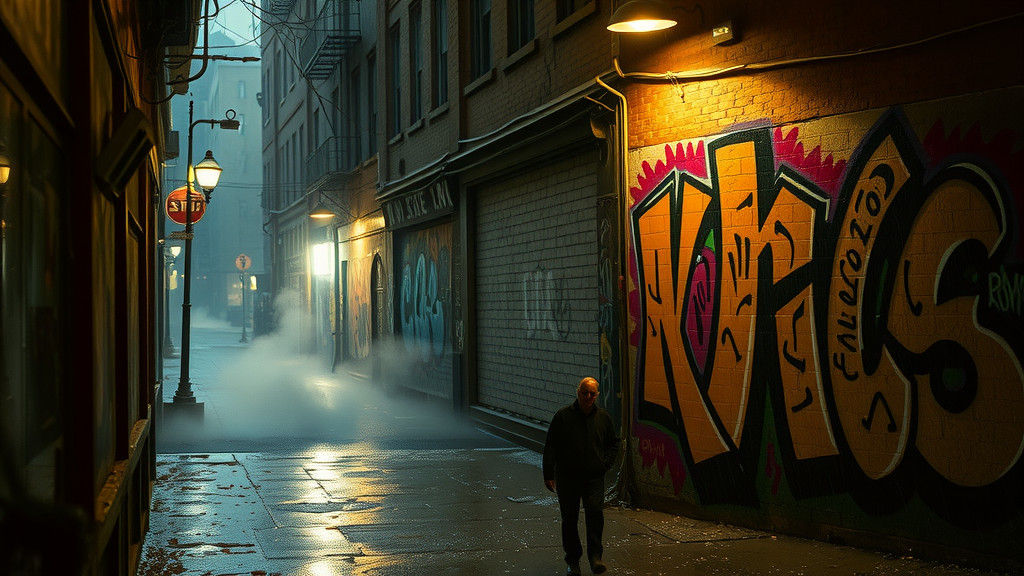 Gritty New York Alleyway Graffiti Art