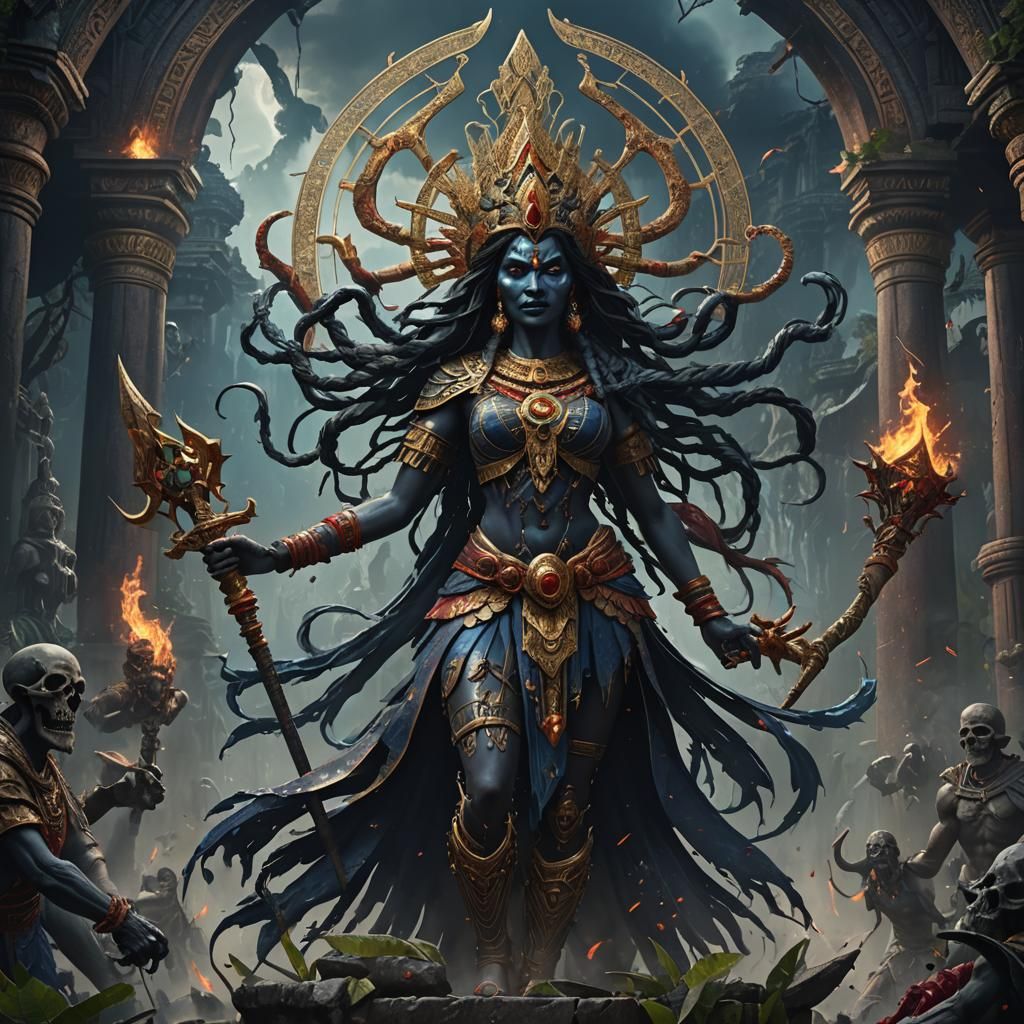 Kali, Goddess of Death: Detailed Matte Painting