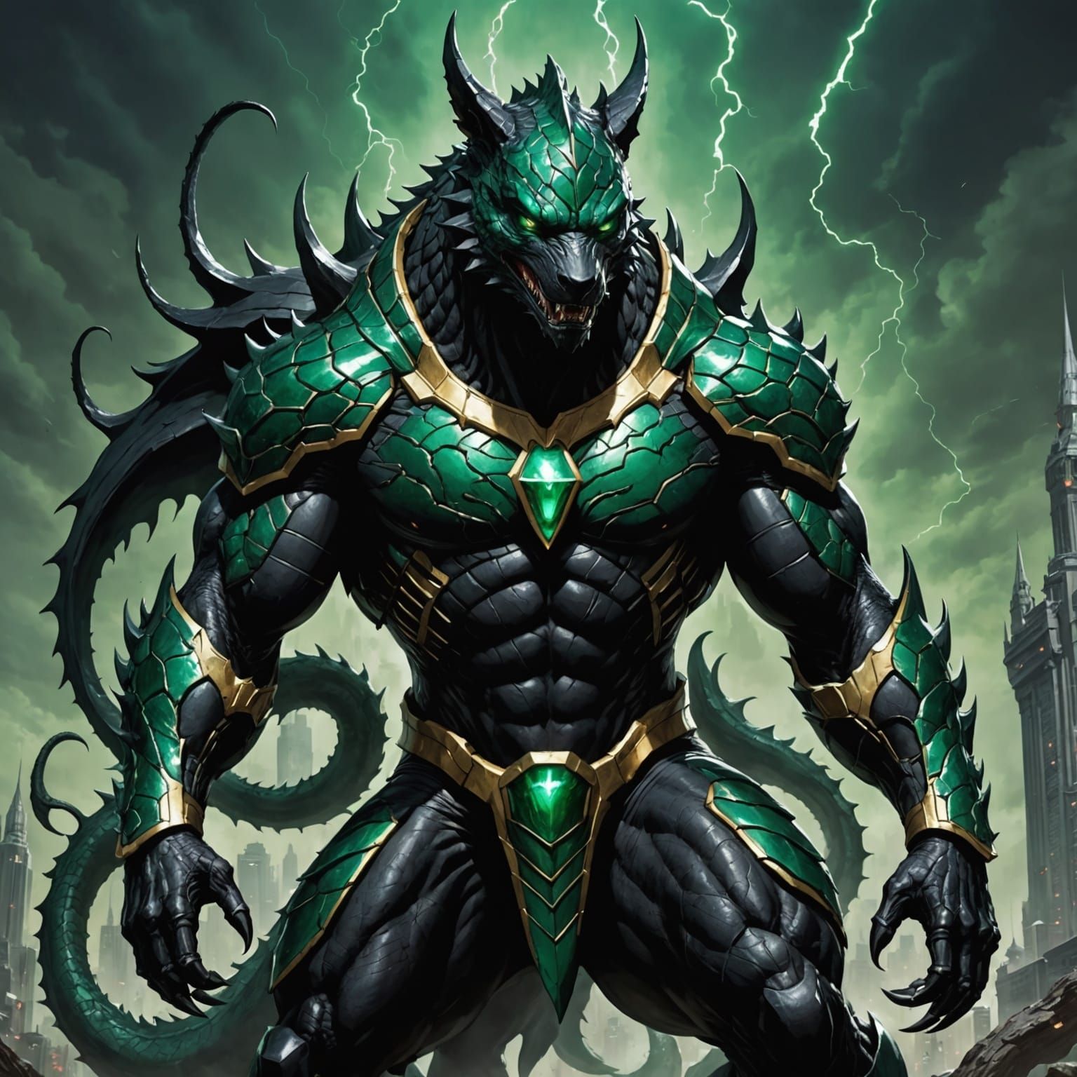 Emerald Anubis Dragon Symbiote