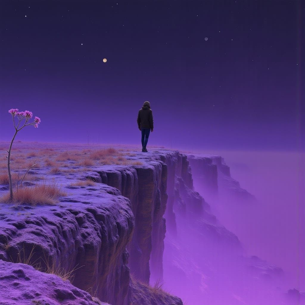 Mysterious Figure Longs for Zeta Reticuli in a Dreamlike Lan...