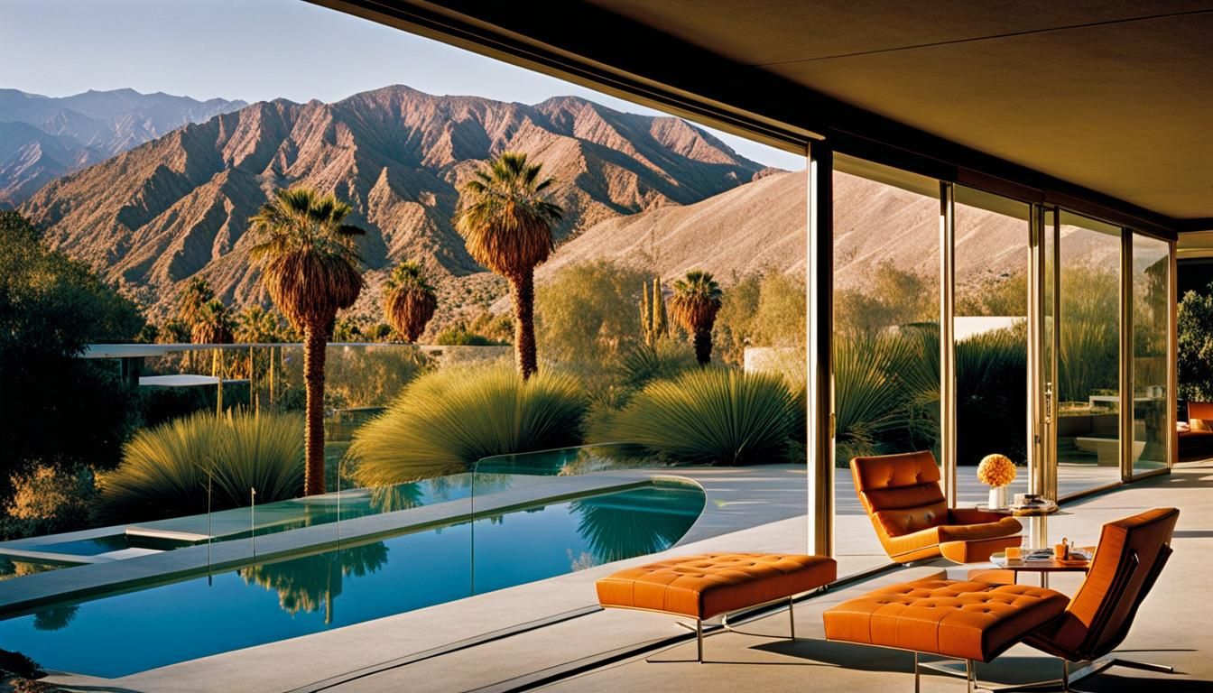 Palm Springs Mid-Century Modern House at Sunset