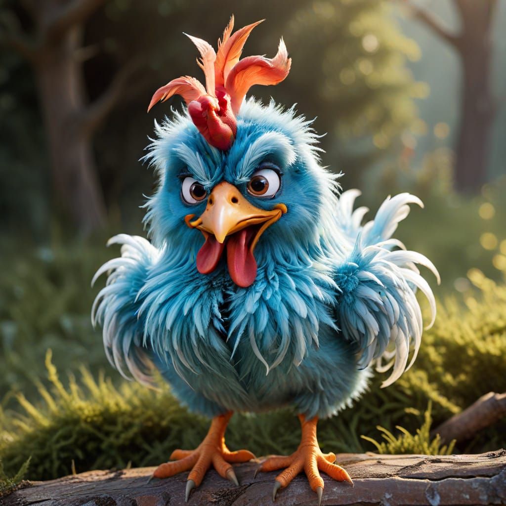 Evil Feathery Chicken in Dr. Seuss Style