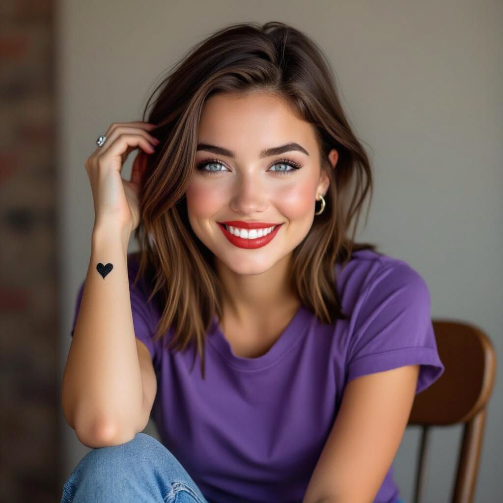 Photorealistic Portrait of a Smiling Young Woman