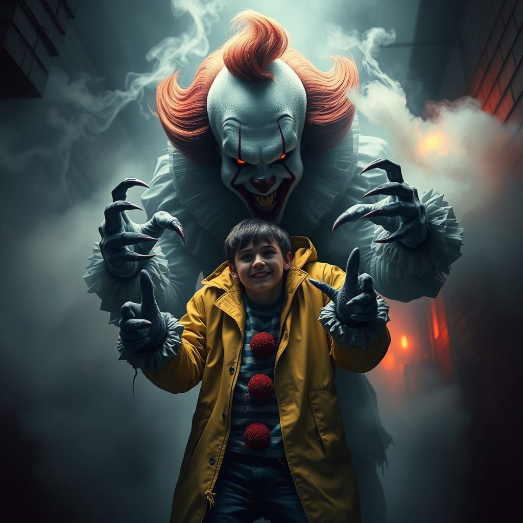 Terrifying Pennywise Scene in Dark Alleyway