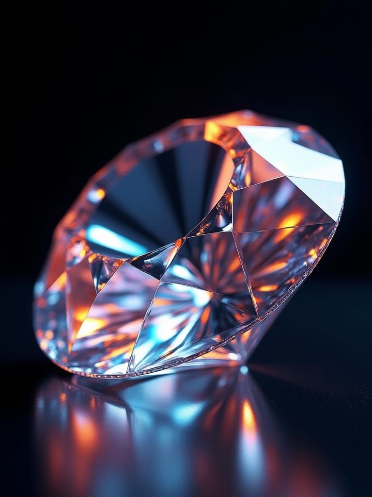 Flawless Diamond with Kaleidoscope of Vibrant Colors