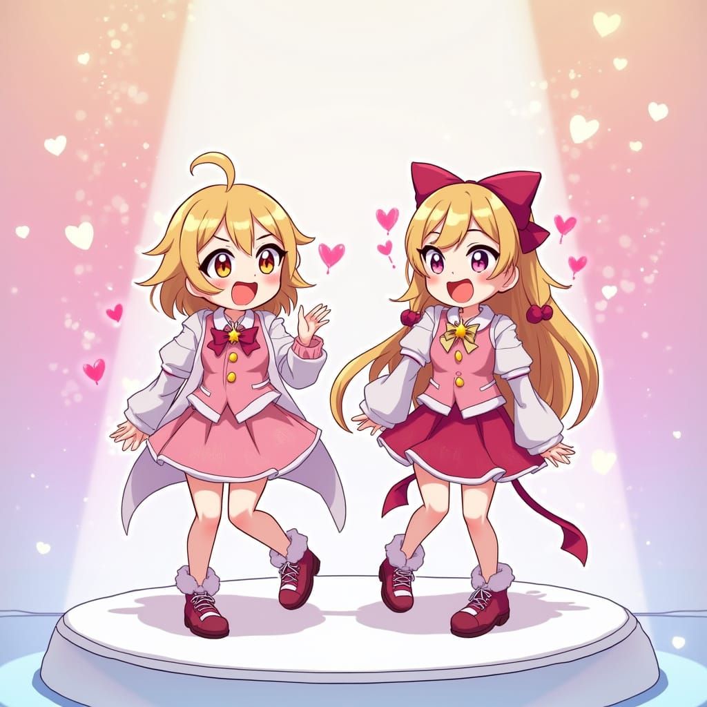 Lux and Ezreal Dance on Idol Stage in Anime Style