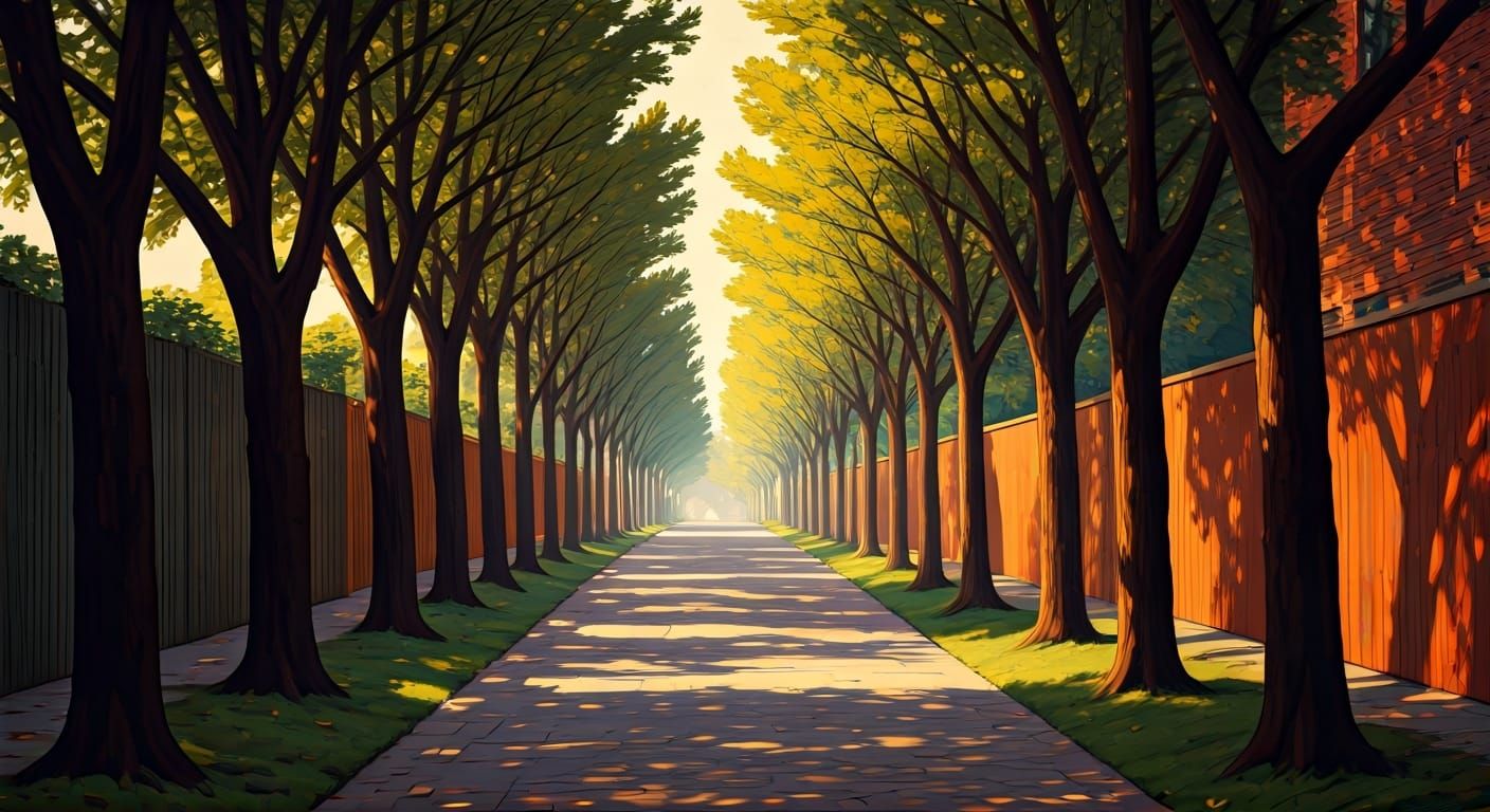 Sunlit Alley Evokes Existential Loneliness