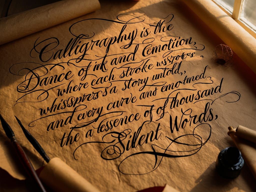 Elegant Calligraphy Art with Flowing Script