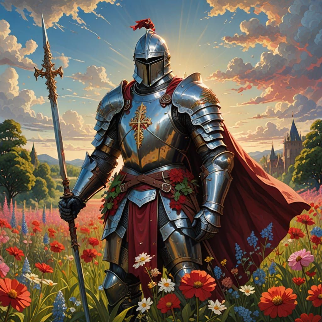 A Knight in a Field of Flowers