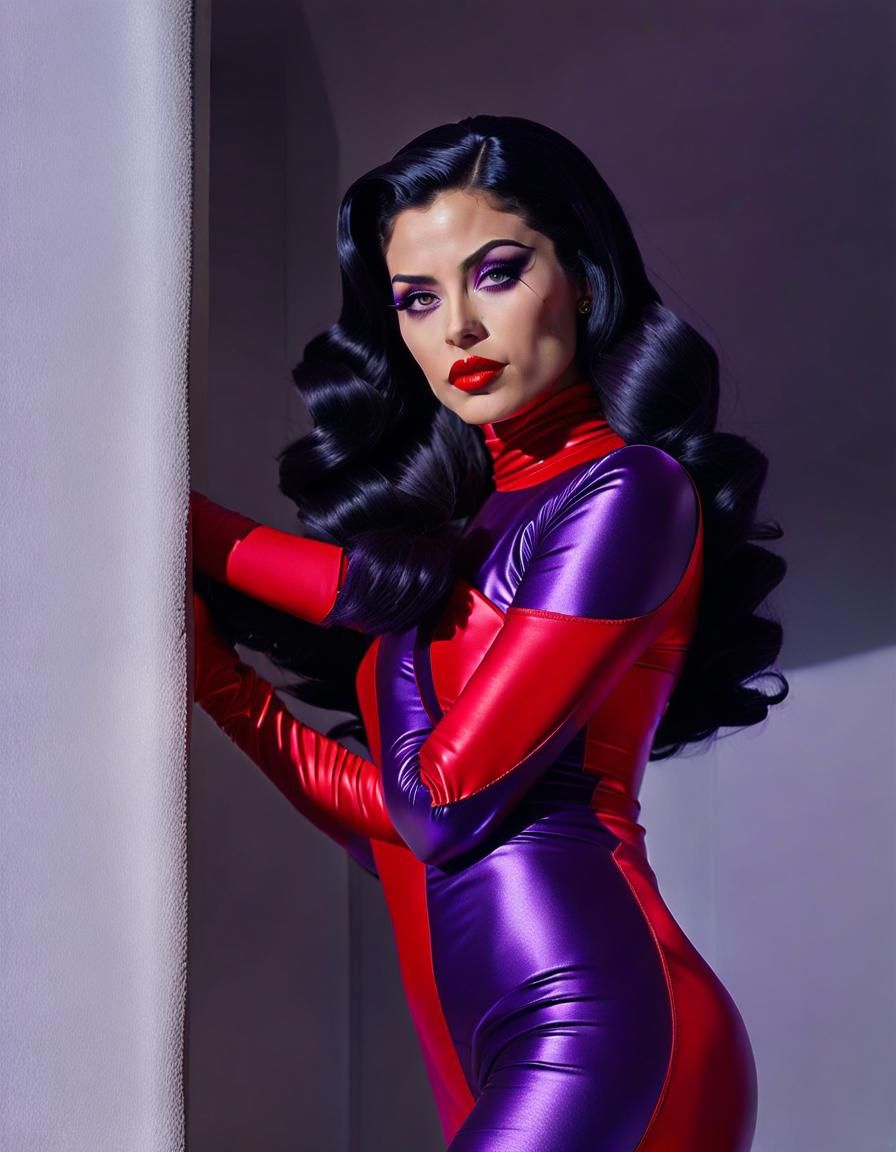 Catwoman in Purple Catsuit, CGI VFX Fine Art