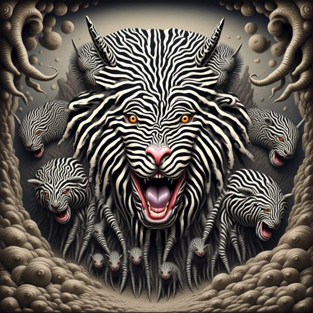 Bold Zebra Pattern in Zebrpunk Style