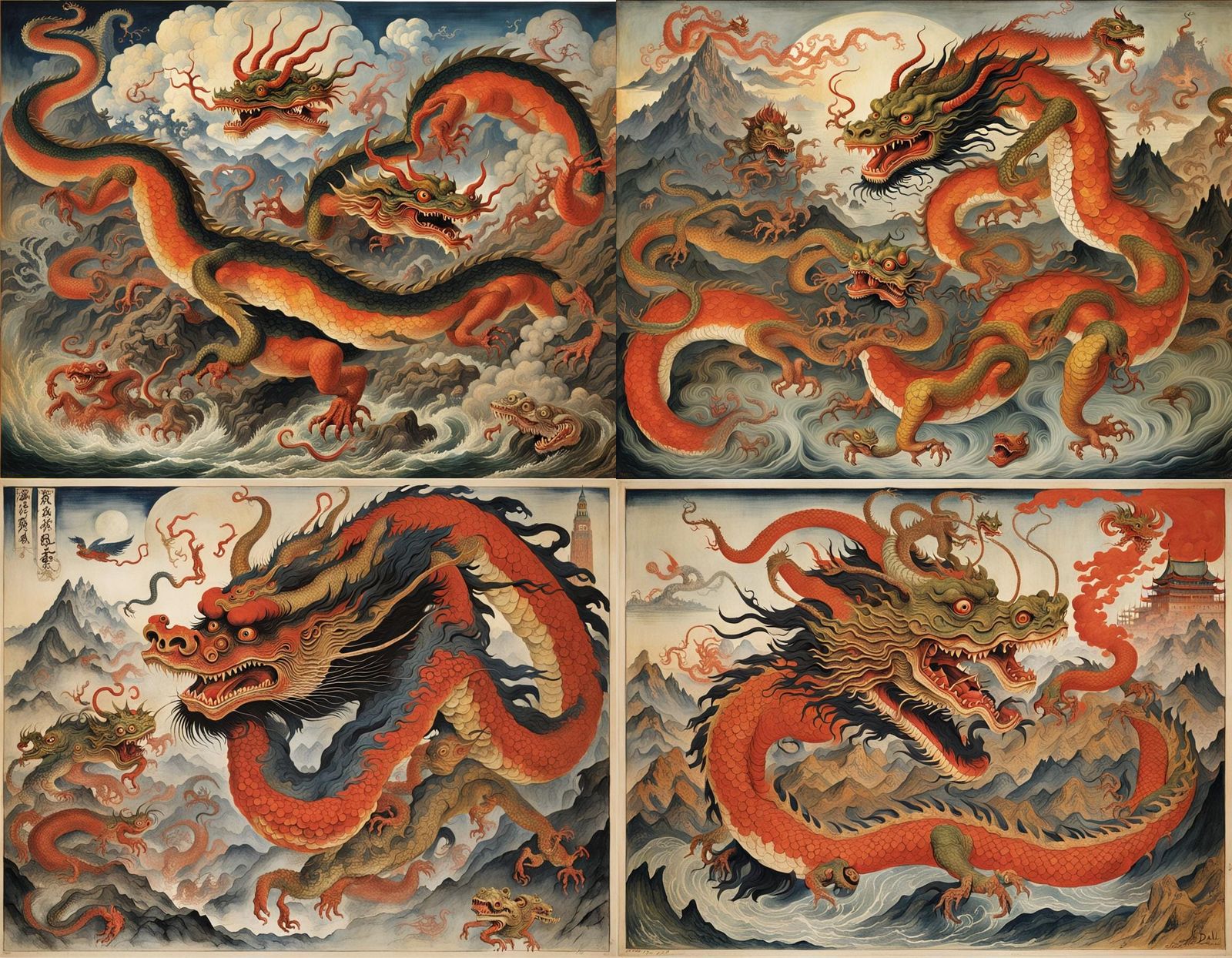 Surreal Japanese Dragon Homunculus Nightmare