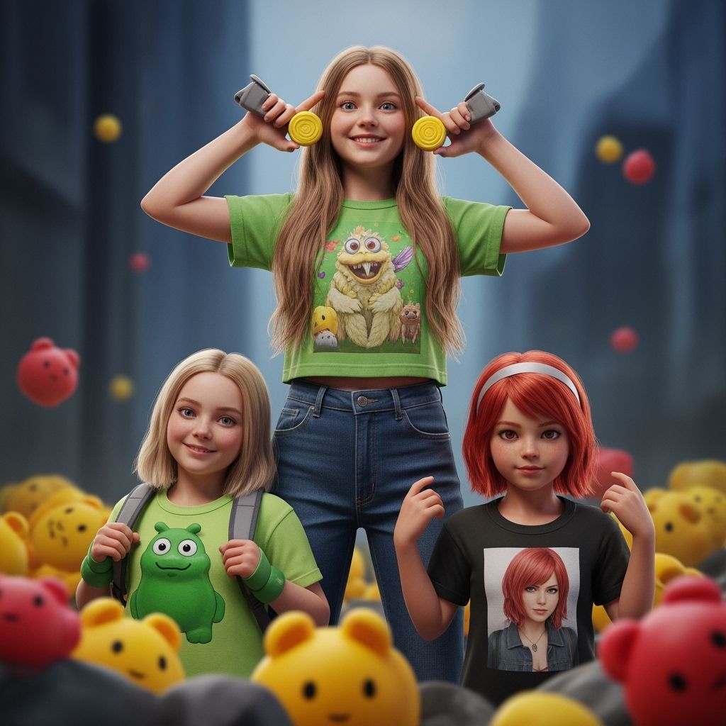 Girls Prepare for Trip: Detailed Matte Painting