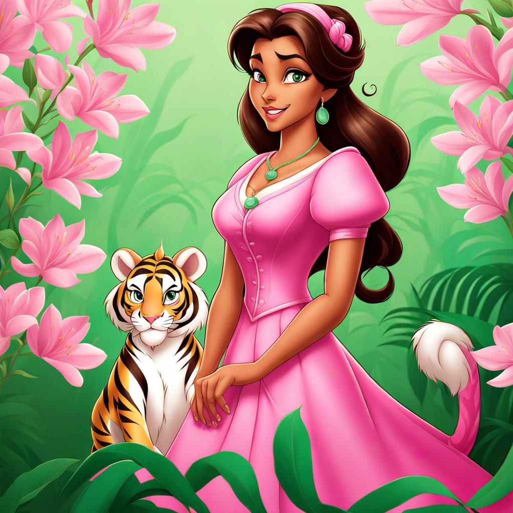 Pink and Green Disney Princess (Jasmine variant)