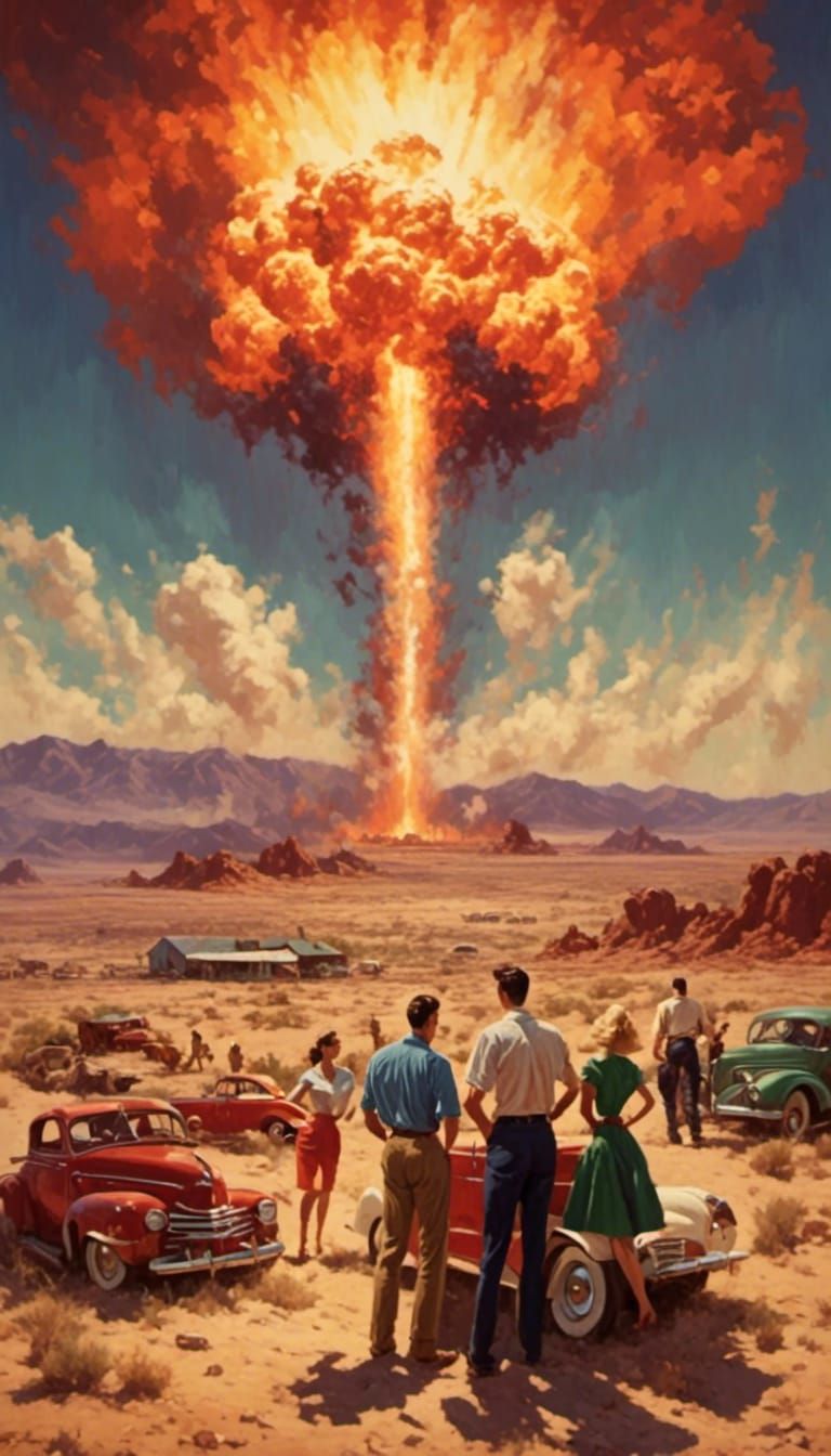 Nuclear Test in the Desert: Retro Rockabilly Style