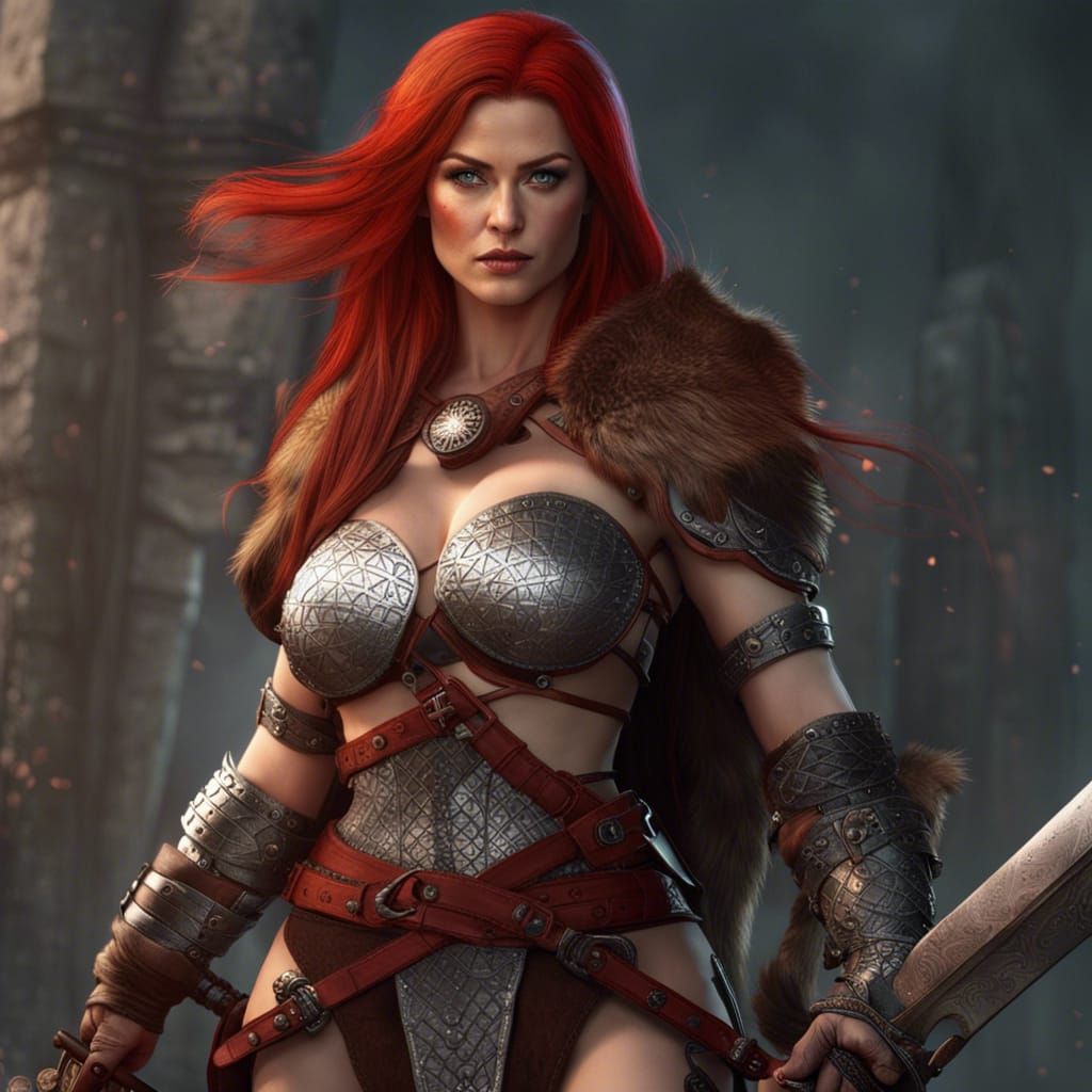 Red Sonja in 3D Anime Art Style