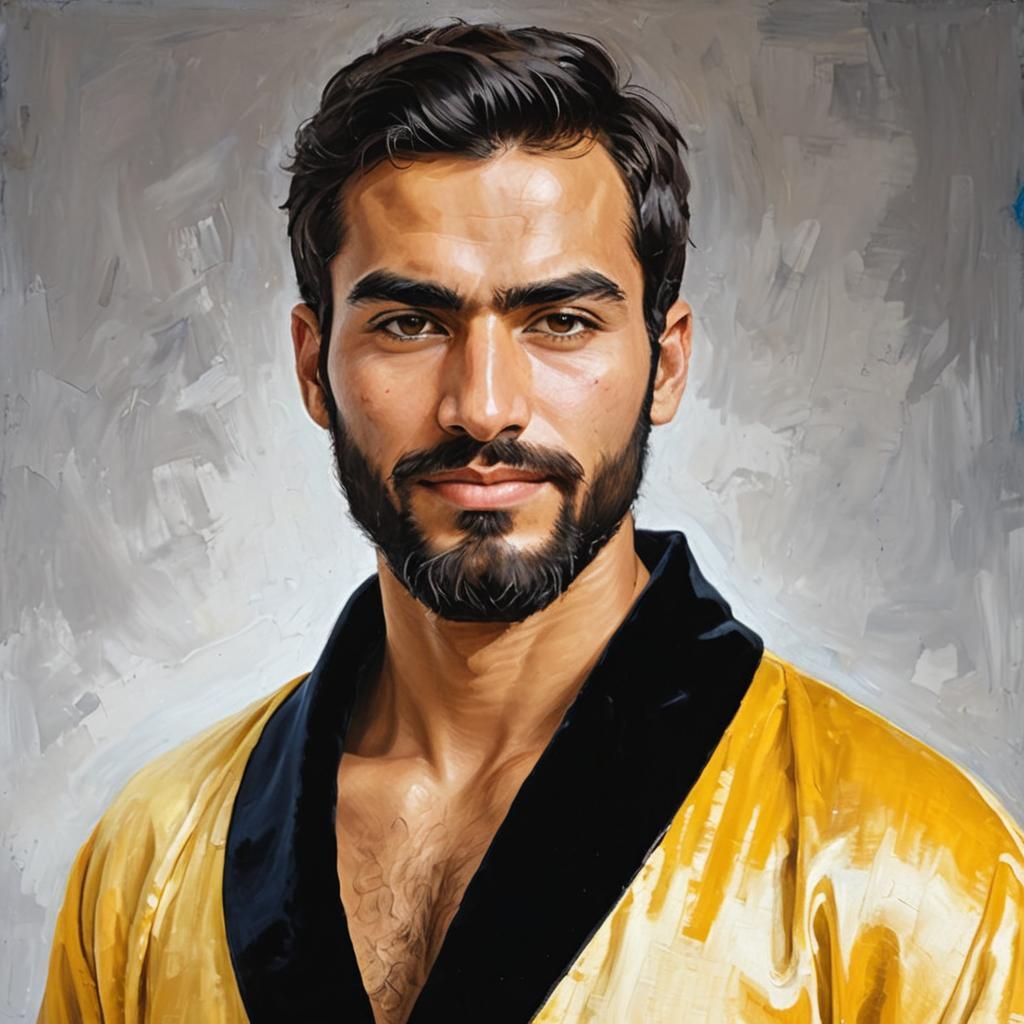 Expressionist Portrait of Man in Yellow Robe