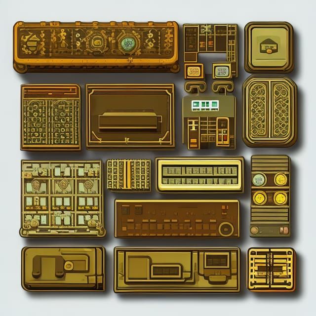 Cozy Solarpunk Game Assets in Retro Cartoon Style