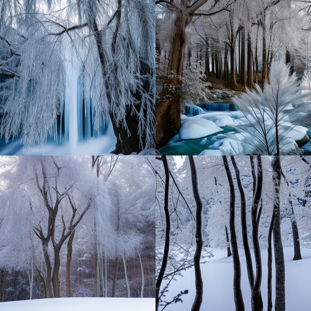 Majestic Frozen Waterfall in Winter Landscape