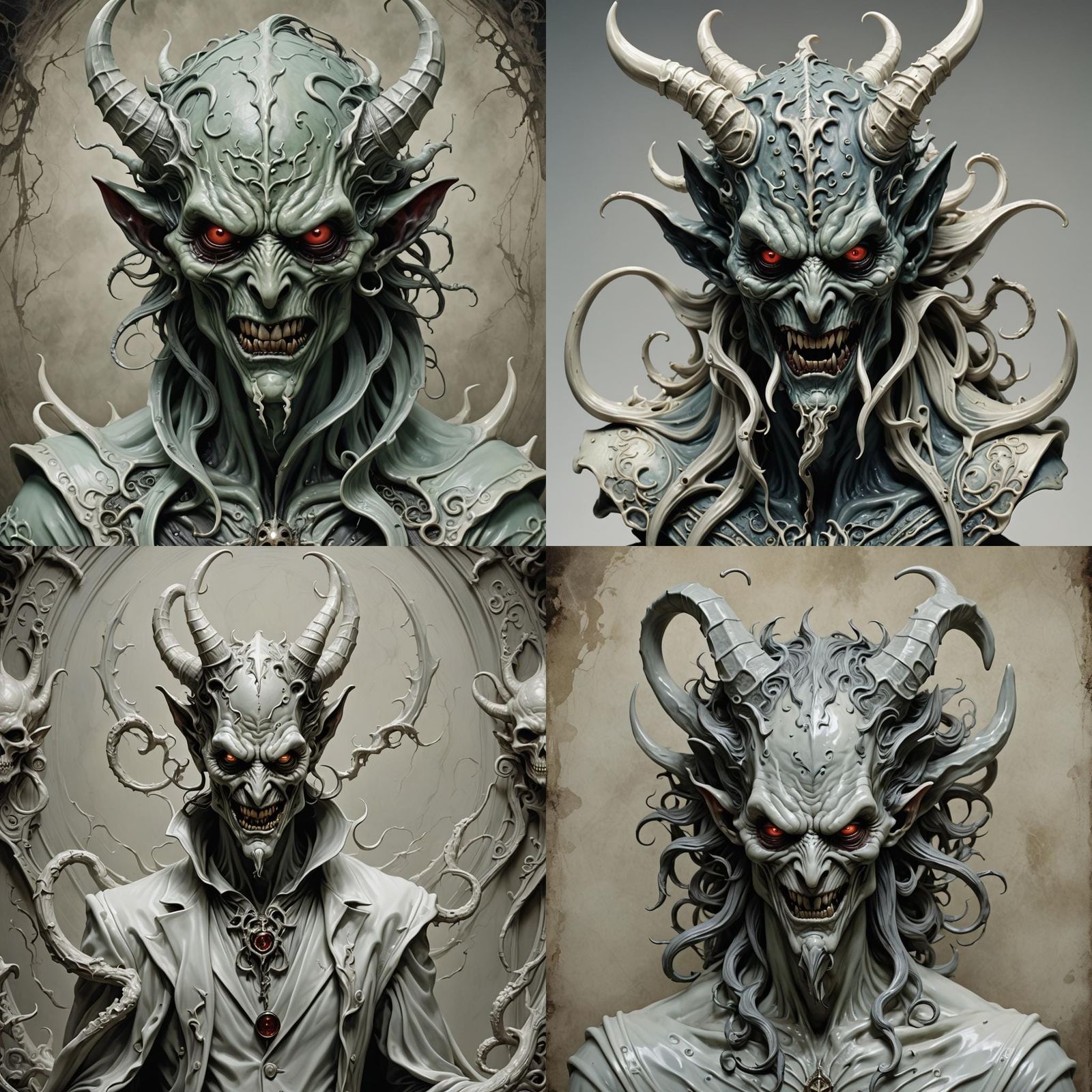 Sinister Porcelain Eldritch Devil Dreamscape