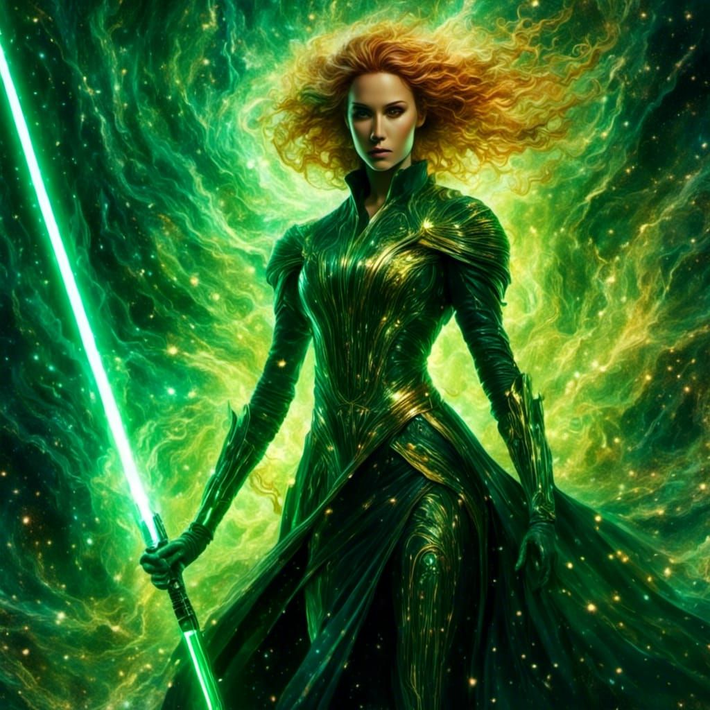 Rachel Summers Jedi Knight Portrait in Cosmic Style