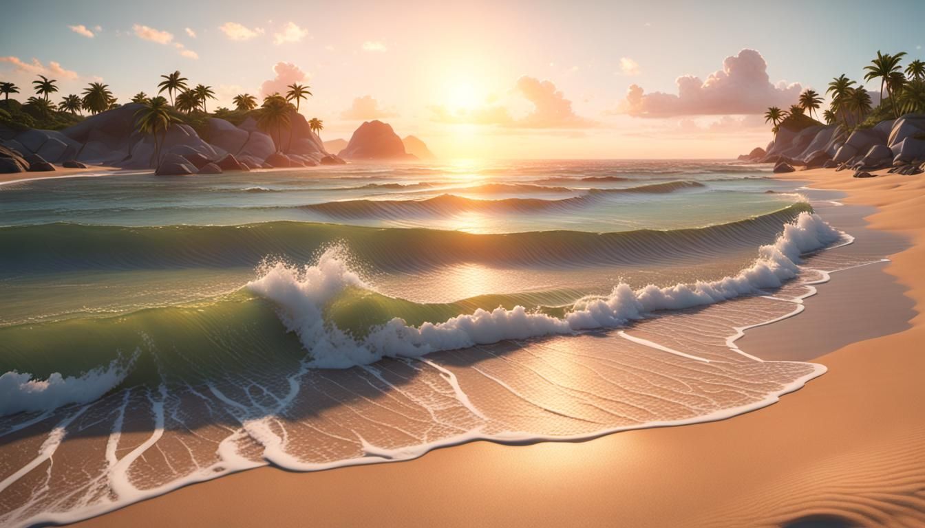 Sunrise Beach: 3D Game Cinematic Graphics