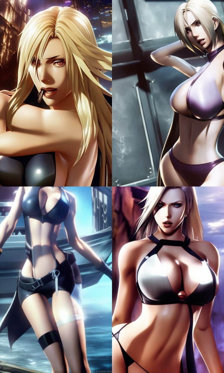 Woman with Tongue Out, Digital Art Style