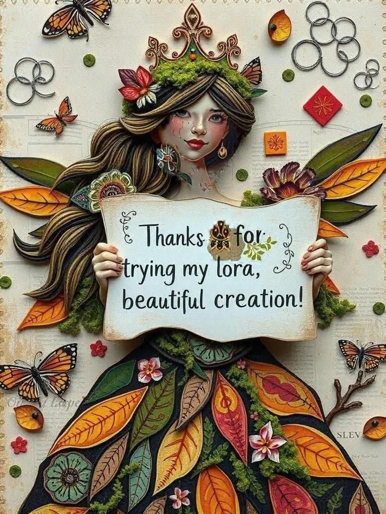 Moss Princess Collage in Mixed Media Style