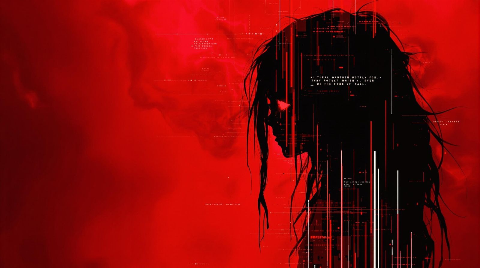 Glitched Cyberpunk Zombie Silhouette