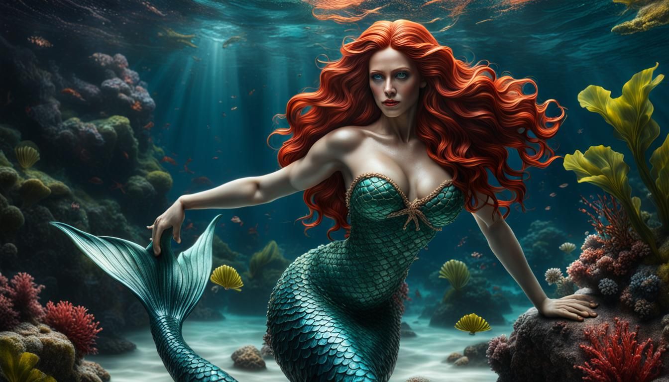 Surreal Mermaid Goddess in Exquisite Hyper Realistic Detail