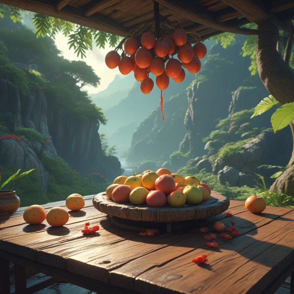 Surreal Alien Still Life in Anime Concept Art