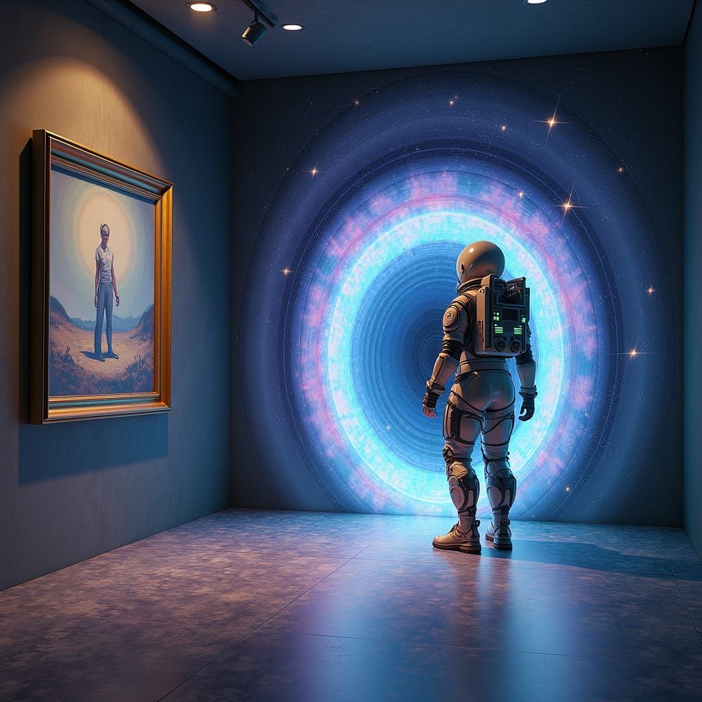 A blended Creation of a reimagined 'Christina's World' by ar...