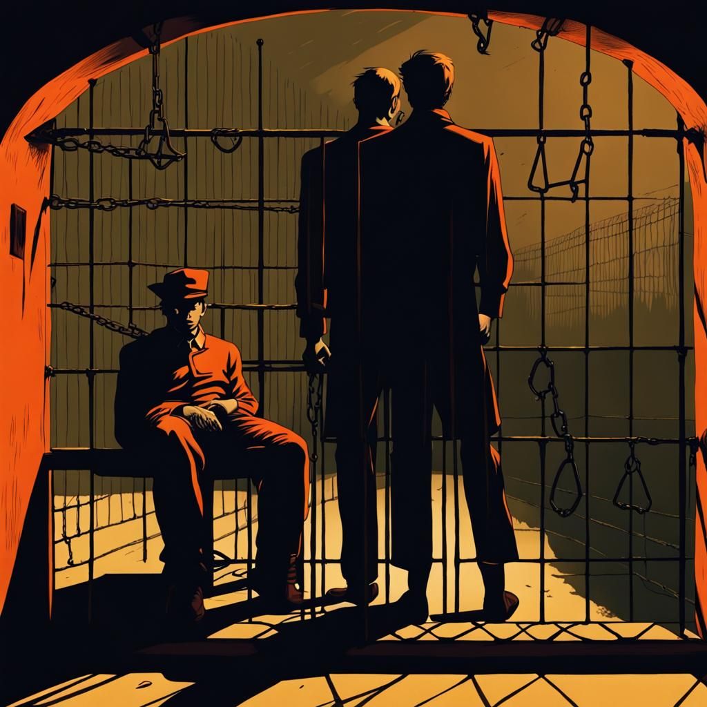 Dark Fantasy Prison Escape in Noir Style
