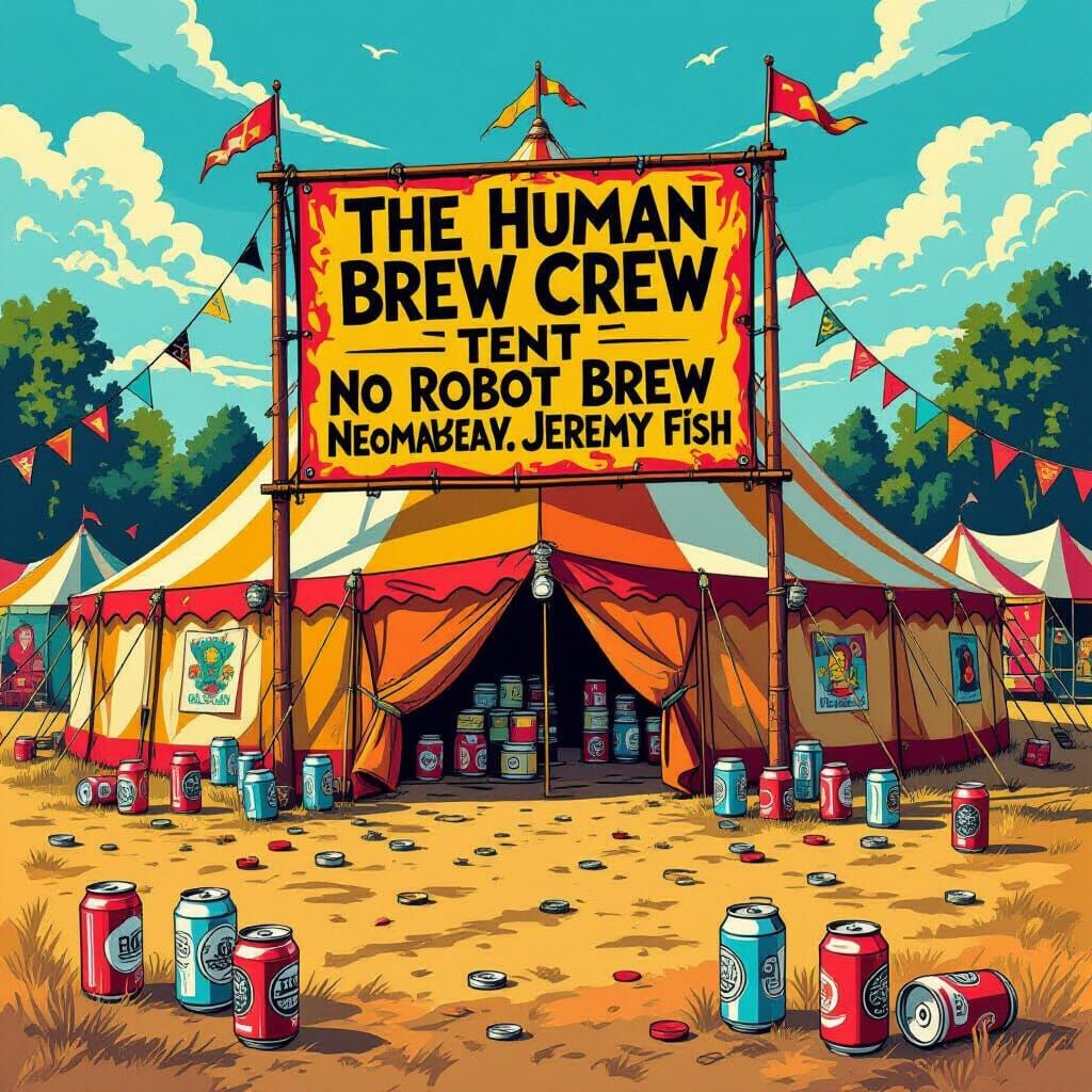 Glastonbury Festival: Human Brew Crew Tent in Lowbrow Art