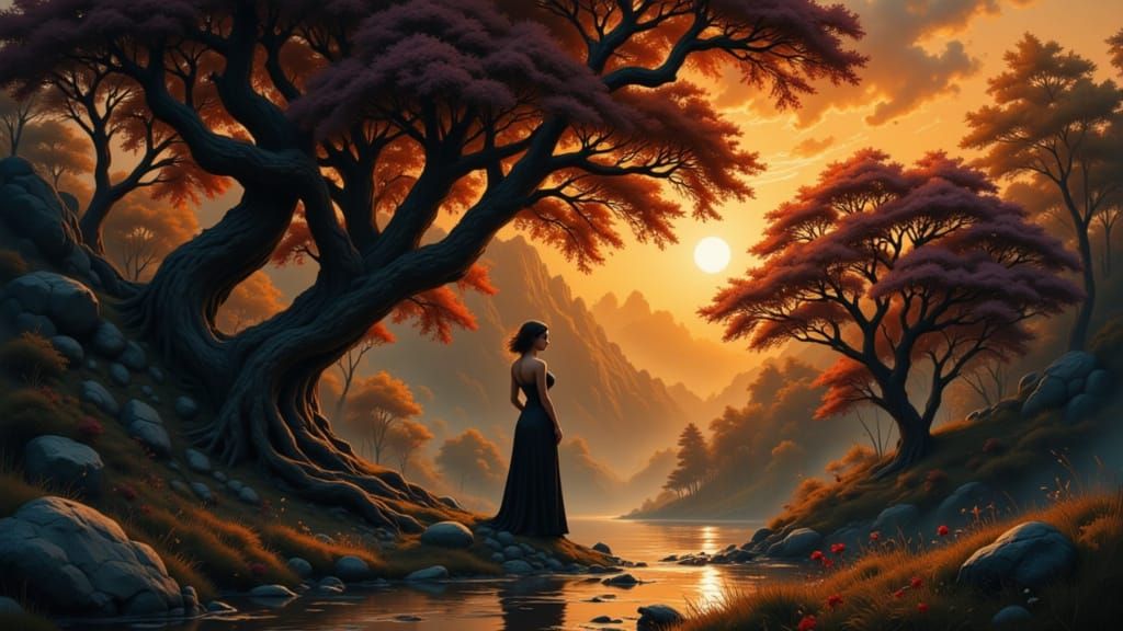 Ethereal Goddess in Radiant Elegance with Shimmering Fantasy...